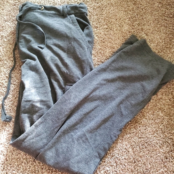 New Grey Striped Pockets Warm Fleece Men Wide Leg Pants Spring RM057 main image 1